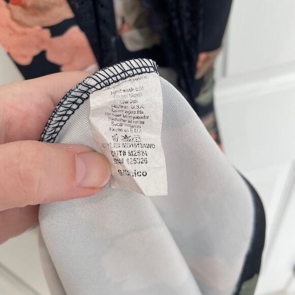 Windsor Navy Blue High Low Floral Lace Back Keyhole Women’s Size Small - Picture 5 of 7